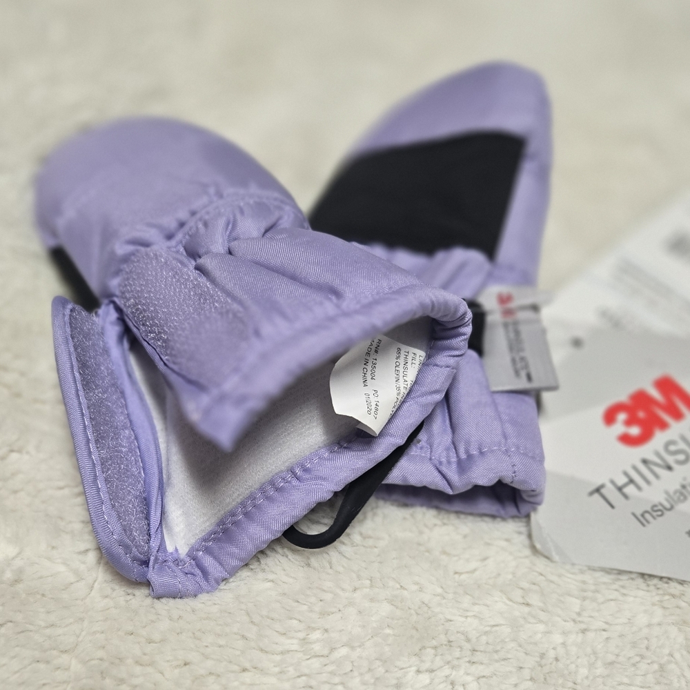 Grand Sierra Purple and Black Infant Mittens sz Infant 0-1